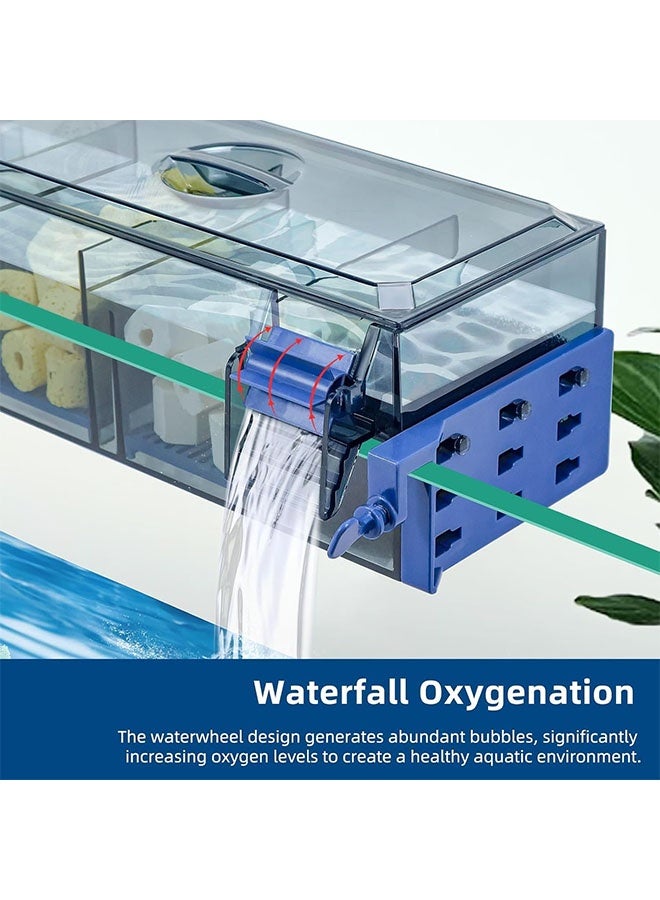 Realfrog Multi Layer Aquarium Fish Tank Filter with Waterfall Oxygenation Suitable for 10-20 Gallon Fish Tanks, Flexible Mounting, Dust & Splash Protection - Image 3