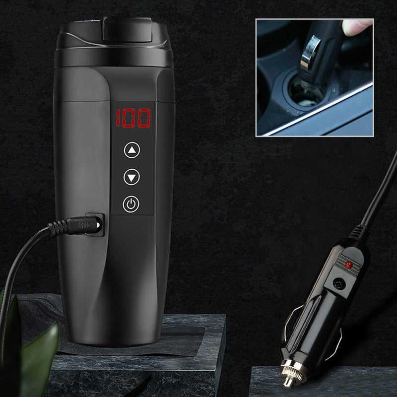 12V/24V 90W Car Heating Cup Hot Water Electric Kettle Mug Stainless Steel Bottle 450ML with 25-100℃ Temperature Control for Coffee Tea Milk - Image 2