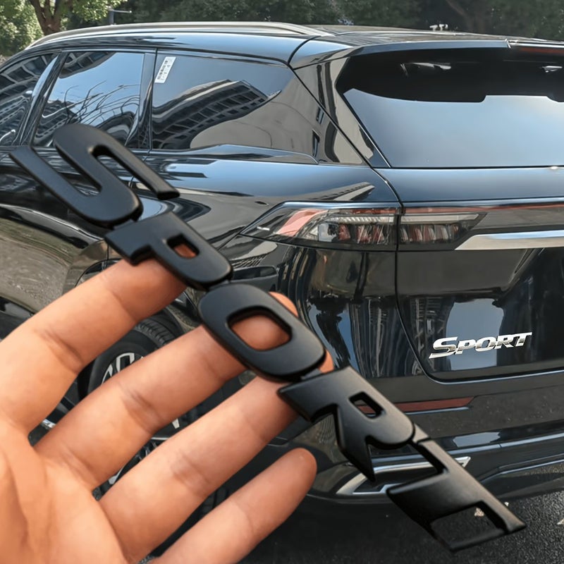 3D Sport Emblem Chrome Plated Large Matte Black Universal Car Accessory - Image 4