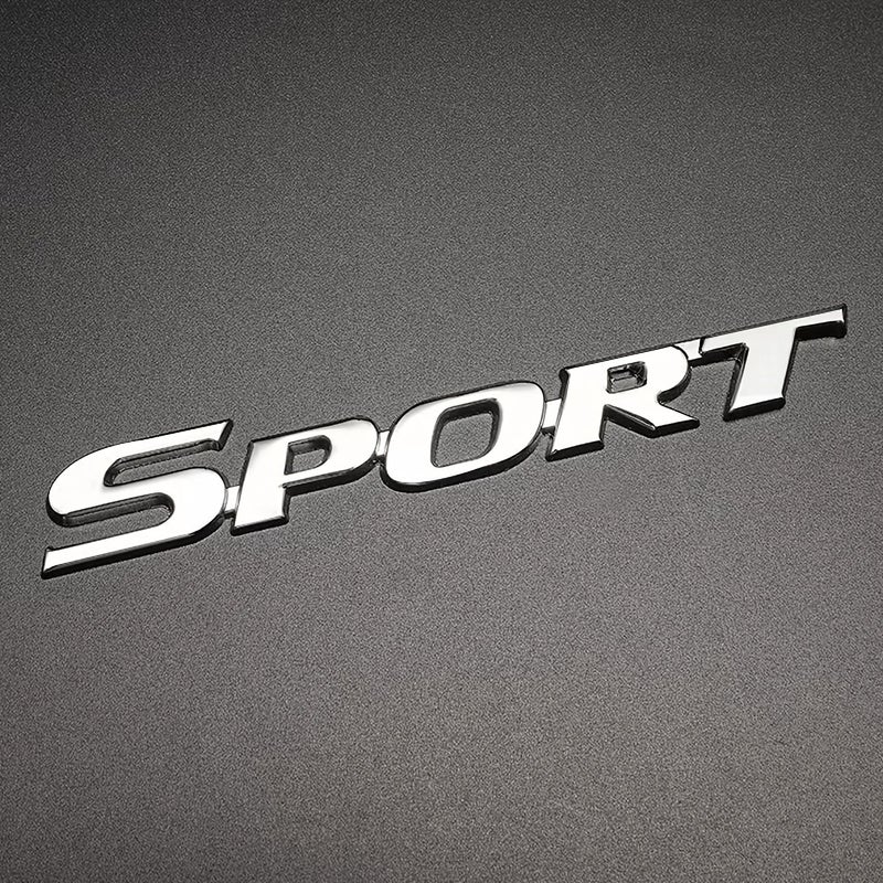 3D Sport Emblem Chrome Plated Large Matte Black Universal Car Accessory - Image 3