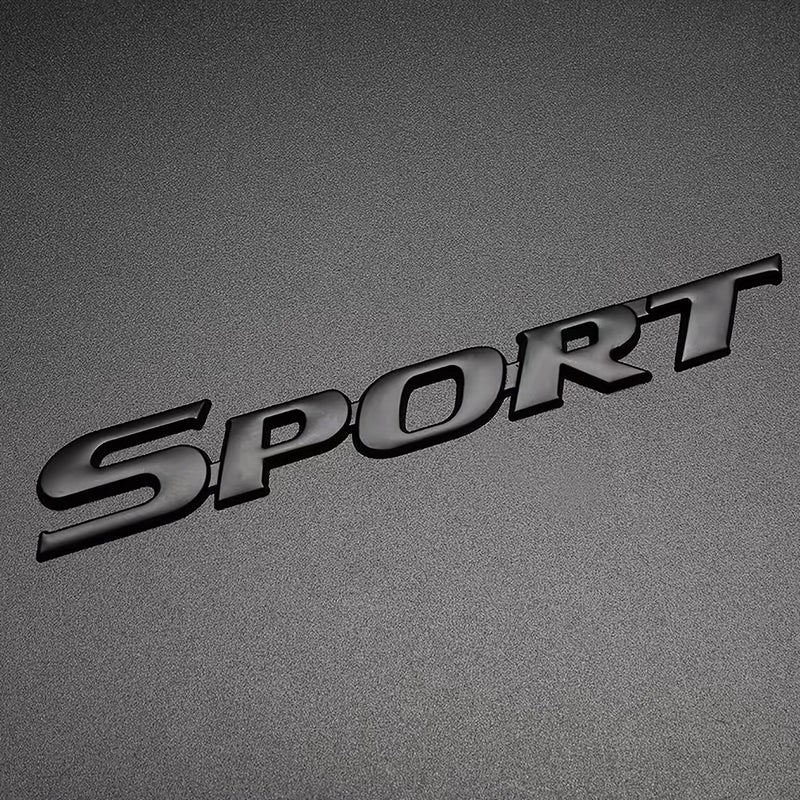 3D Sport Emblem Chrome Plated Large Matte Black Universal Car Accessory - Image 5