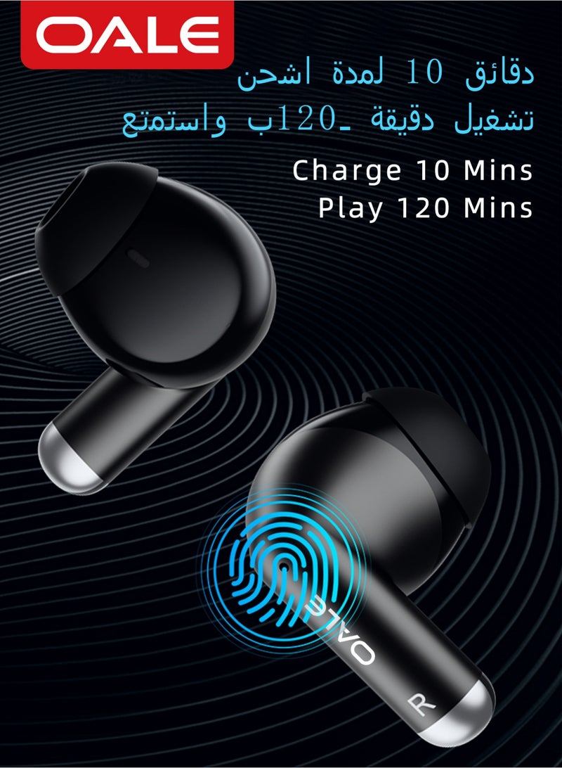 OALE iFree 11 TWS Earbuds, Zinc Alloy Metal Design, Up to 36H Playtime, 10-Min Fast Charge = 120-Min Play, Bluetooth 5.4, ENC Noise Cancellation, Touch Control, Type-C Charging Case - Image 2