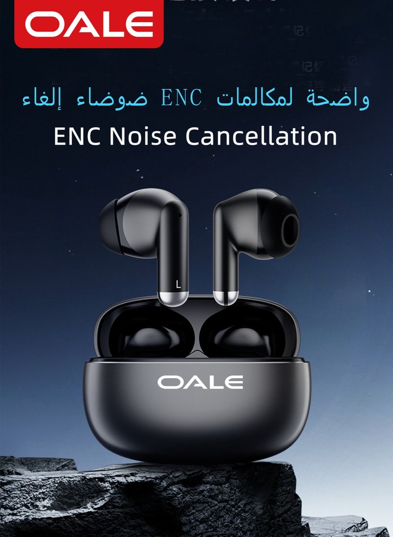 OALE iFree 11 TWS Earbuds, Zinc Alloy Metal Design, Up to 36H Playtime, 10-Min Fast Charge = 120-Min Play, Bluetooth 5.4, ENC Noise Cancellation, Touch Control, Type-C Charging Case - Image 4