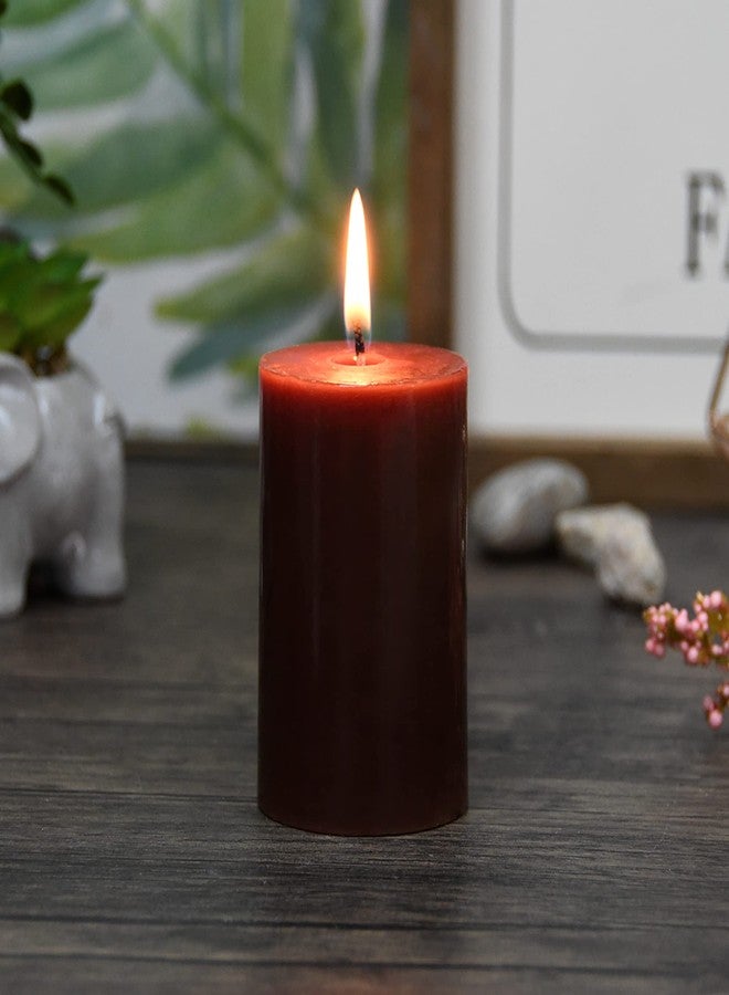 Jeco 3 Inch Brown Pillar Candle - Image 3