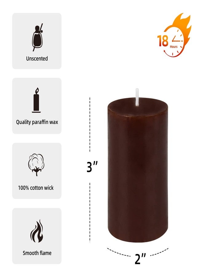Jeco 3 Inch Brown Pillar Candle - Image 4