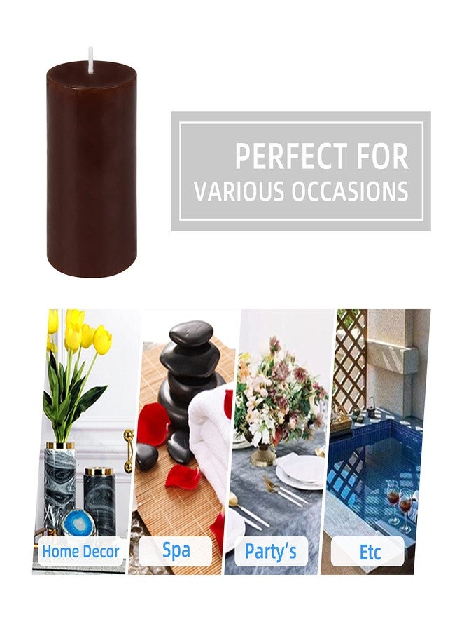 Jeco 3 Inch Brown Pillar Candle - Image 5