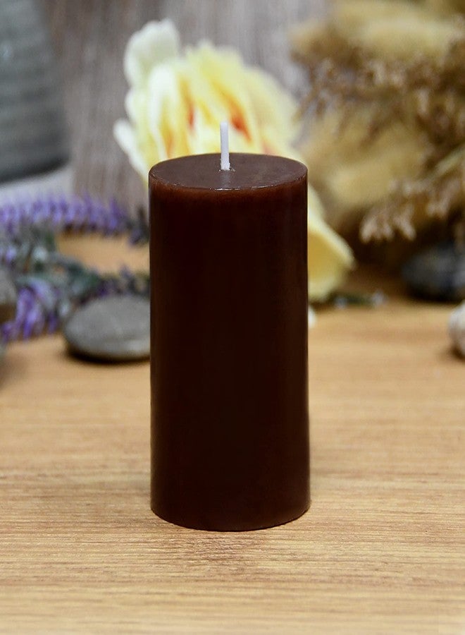 Jeco 3 Inch Brown Pillar Candle - Image 2