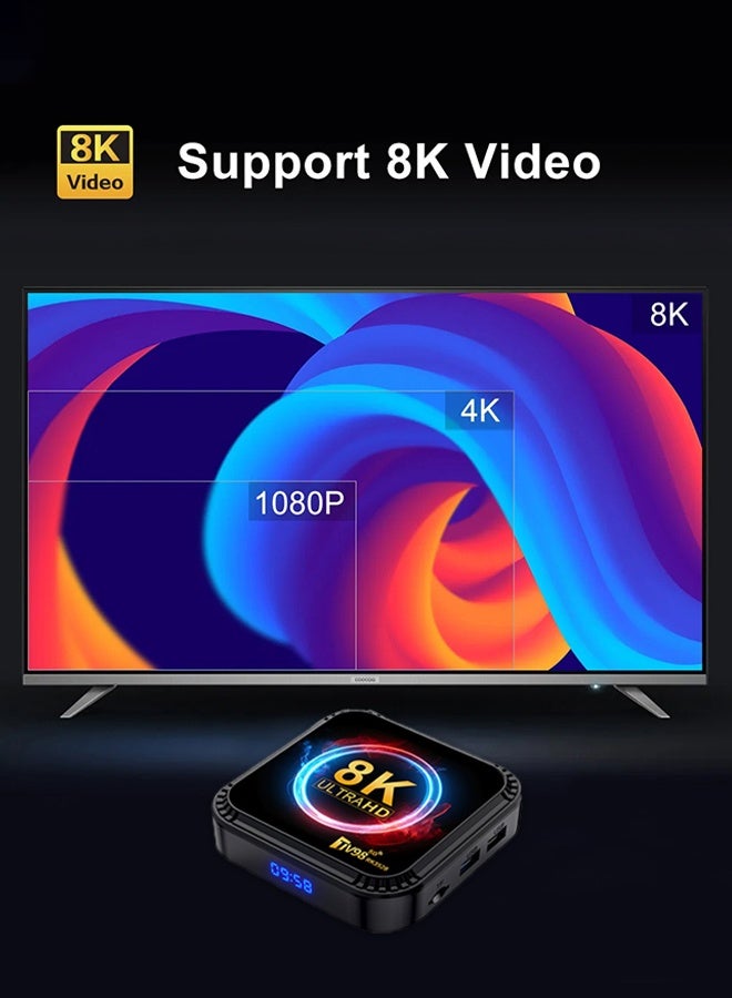 8k Smart TV Box Android 13 Quad Core Cortex A53 with HDR10 Wifi6 & Remote Set Top Boxes