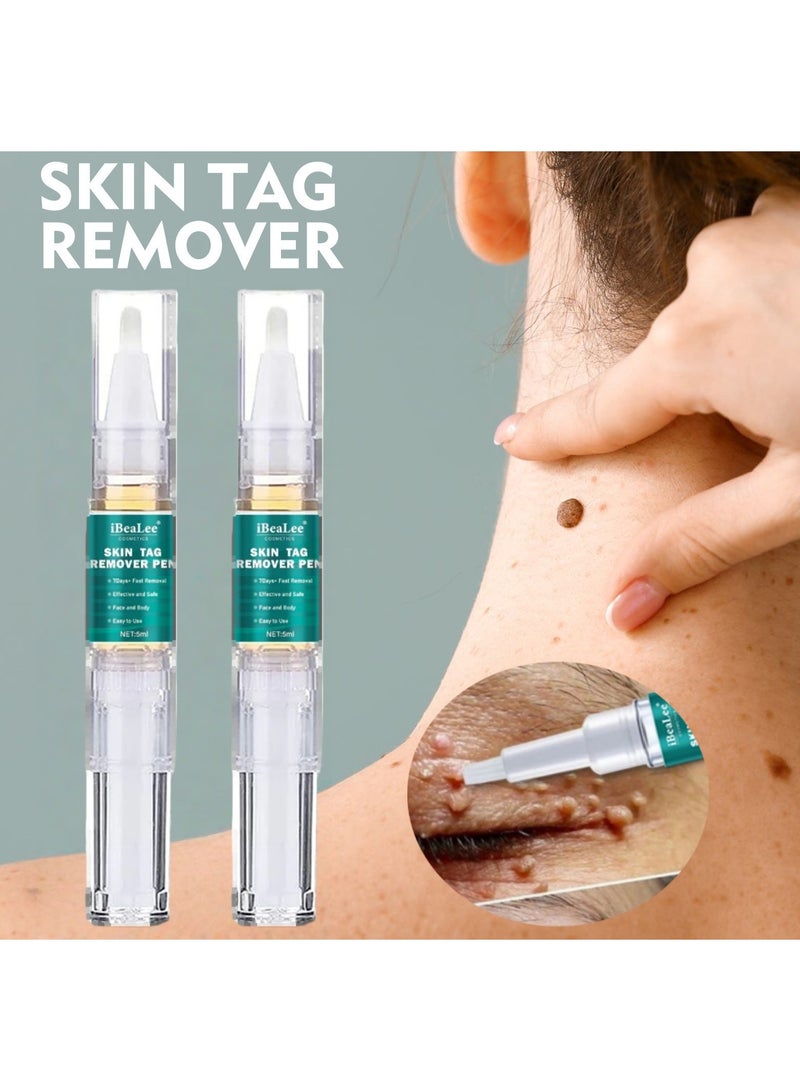 iBealee 2-PACKS Wart Removal Pen | Removes Skin Tags/Moles/Warts, Suitable for Face and Body 5ml*2 - Image 1