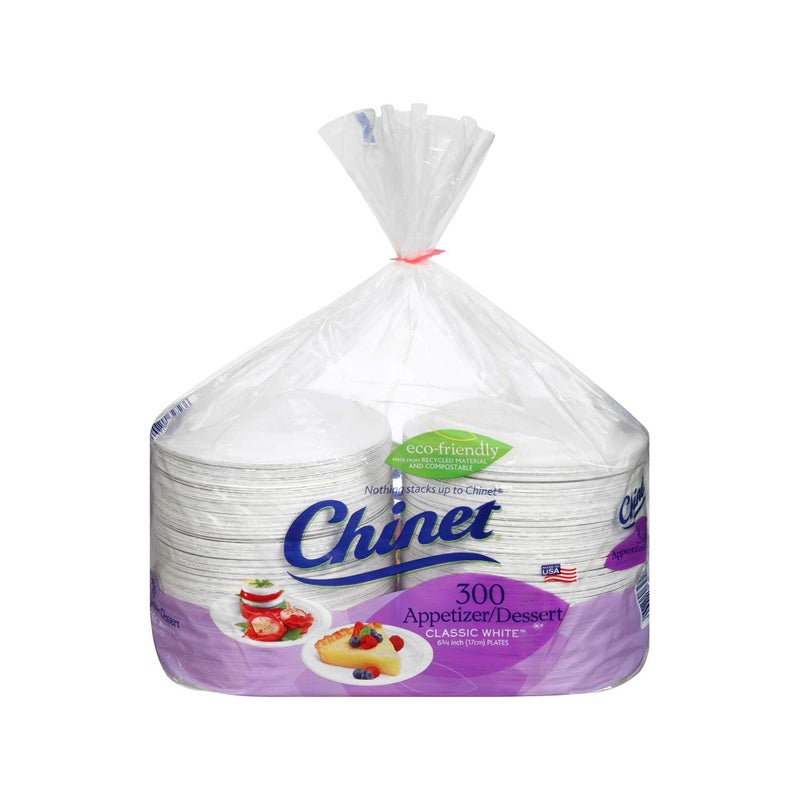 Chinet Classic White Dessert Plates, 300 ct 6 3/4" (17 cm) - Image 1