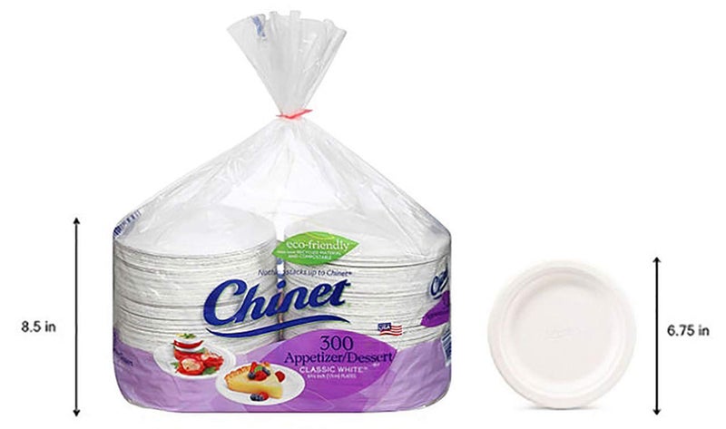 Chinet Classic White Dessert Plates, 300 ct 6 3/4" (17 cm) - Image 2