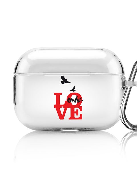 Classic Clear printed Case for Apple AirPods Pro 2nd Generation Thin Transparent Cover [Designed for Apple AirPods Pro 2nd Generation] - One Love