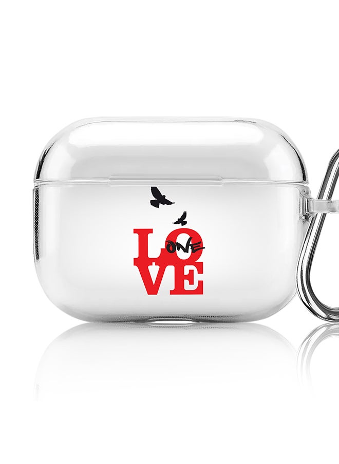 Classic Clear printed Case for Apple AirPods Pro 2nd Generation Thin Transparent Cover [Designed for Apple AirPods Pro 2nd Generation] - One Love