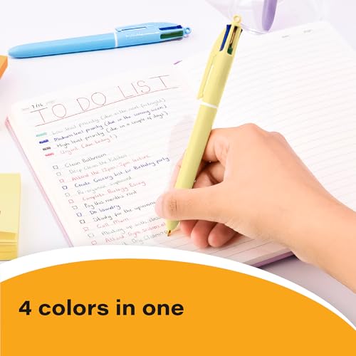BIC 4 Color Pastel Ballpoint Pen with 10 mm Medium Point Retractable 12Count Pack in Assorted Ink - Image 3