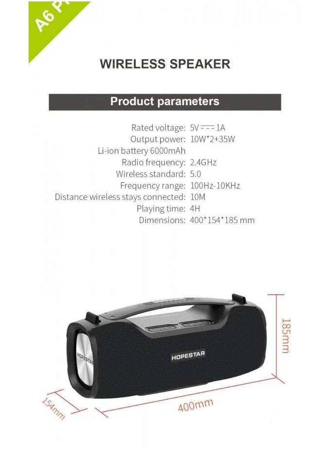 HOPESTAR - Hopestar A6 Pro IPX6 Waterproof Wireless Speaker for Outdoor Party 45W Speaker with Microphone - Image 1