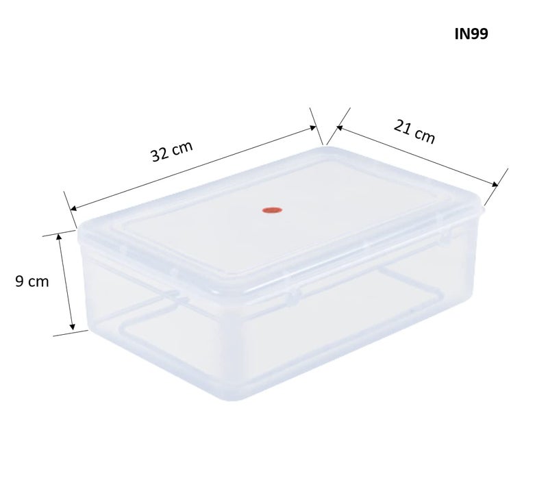 SHOPATHON INDIA IN789 Clear Transparent Plastic Storage Box Organizer Rectangle Medium Size Container With Lid And Lock For Multipurpose Jewellery Stationery Cosmetics Combo 3 Box - Image 4