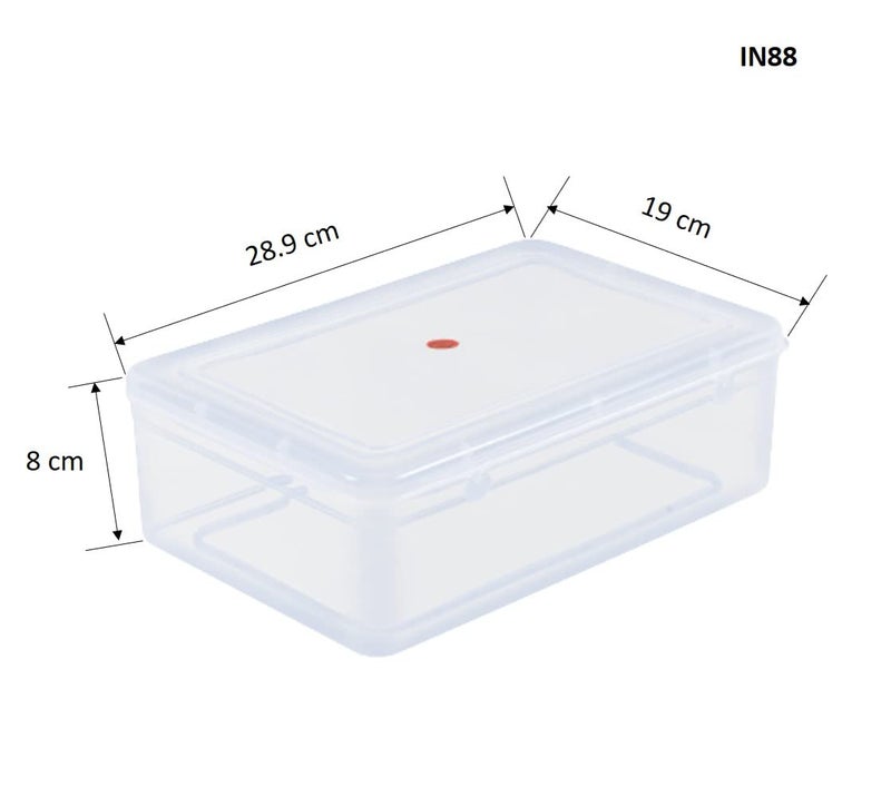SHOPATHON INDIA IN789 Clear Transparent Plastic Storage Box Organizer Rectangle Medium Size Container With Lid And Lock For Multipurpose Jewellery Stationery Cosmetics Combo 3 Box - Image 5