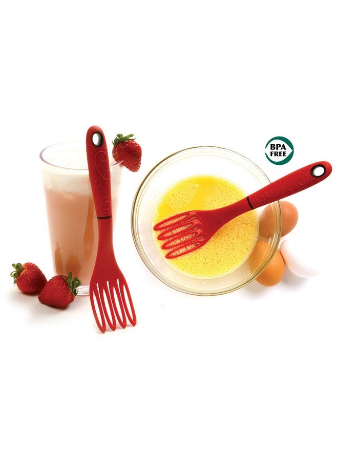 Norpro Grip EZ Fiskie Red Santoprene Combination Fork and Whisk - Image 4