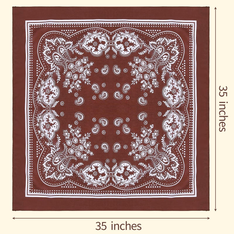 Mochabao 100% Cotton 35" x 35" Large Head Scarf for Womenâ€˜s Hair, 3 Pcs Versatile Square Hair Scarves Huge Bandanas, Shawl Wraps for Women - Image 2