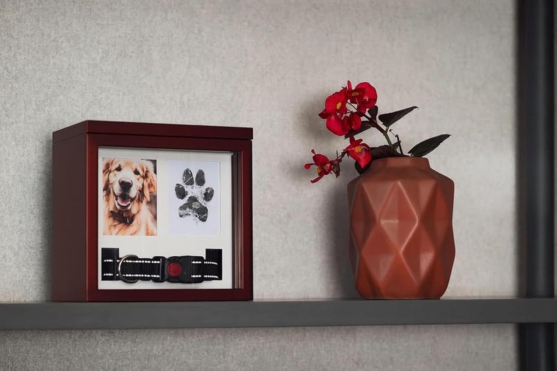 OtterPets Large Dog Urn for Ashes, 4 Customizable Displays with Paw Print Ink Kit, 8.5x8.5x5.8 Pet Urn for Dog Ashes, Pet Cremation Box, Cat Urn for Ashes, Dog Ashes Keepsake (Brown) - Image 4