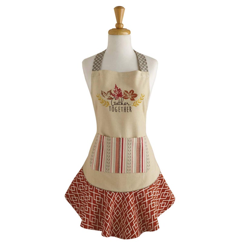 DII Womens Fall Thanksgiving Kitchen Apron Adjustable Long Waist Ties Gather Together - Image 2