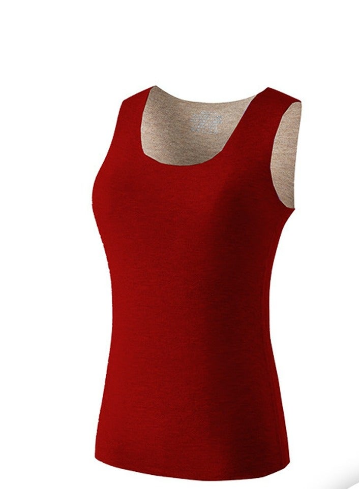 Loquat Tank Tops for Women Thermal Vest Warm Tank-Top Sleeveless Camisole Lingerie Sleeveless Top Thermal Underwear Winter Cold Weather Red