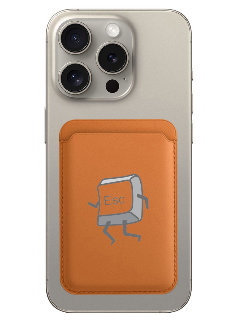 Theodor Magnetic Wallet, Compatible with MagSafe Wallet, for iPhone Wallet, for iPhone 16/15/14/13/12 Series, Not for iPhone 13/12 mini, 3 Card Holder, Vegan Leather, Brown - Escape - Image 1