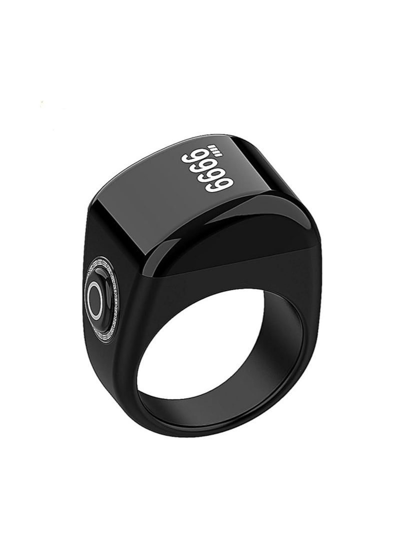 General Smart Qibla Muslim Tasbeeh Tasbih Zikr Ring with OLED Display Charging Dock, Islamic Electronics Zikir Prayer Reminder Finger Counter Ring with 5 Prayer Time Reminders (20mm)  - Image 1