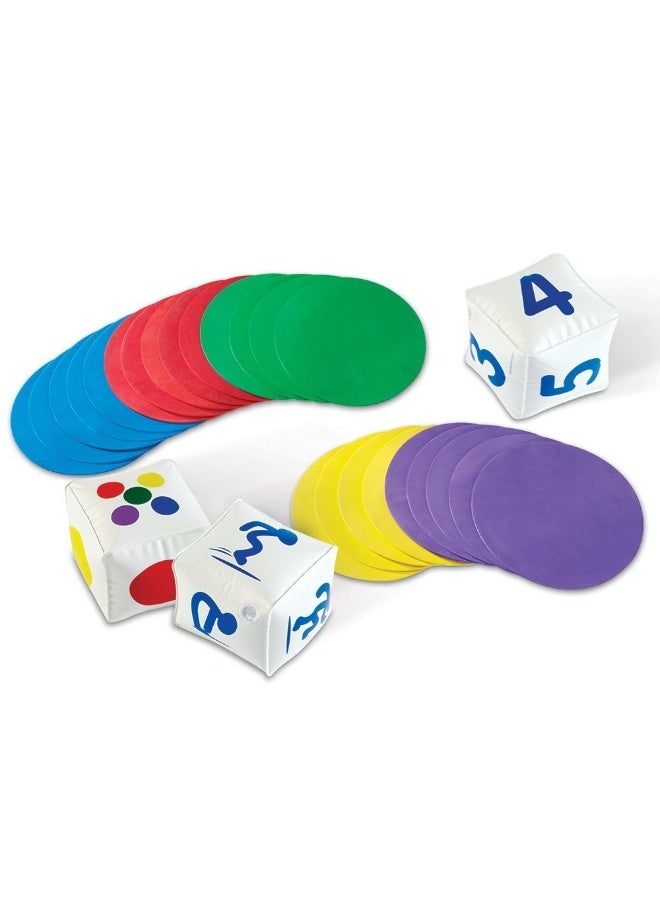 Learning Resources Ready, Set, Move Activity Set (28-Piece, 25 Foam Mats & 3 Inflatable Cubes, Ages 4+) - Image 1