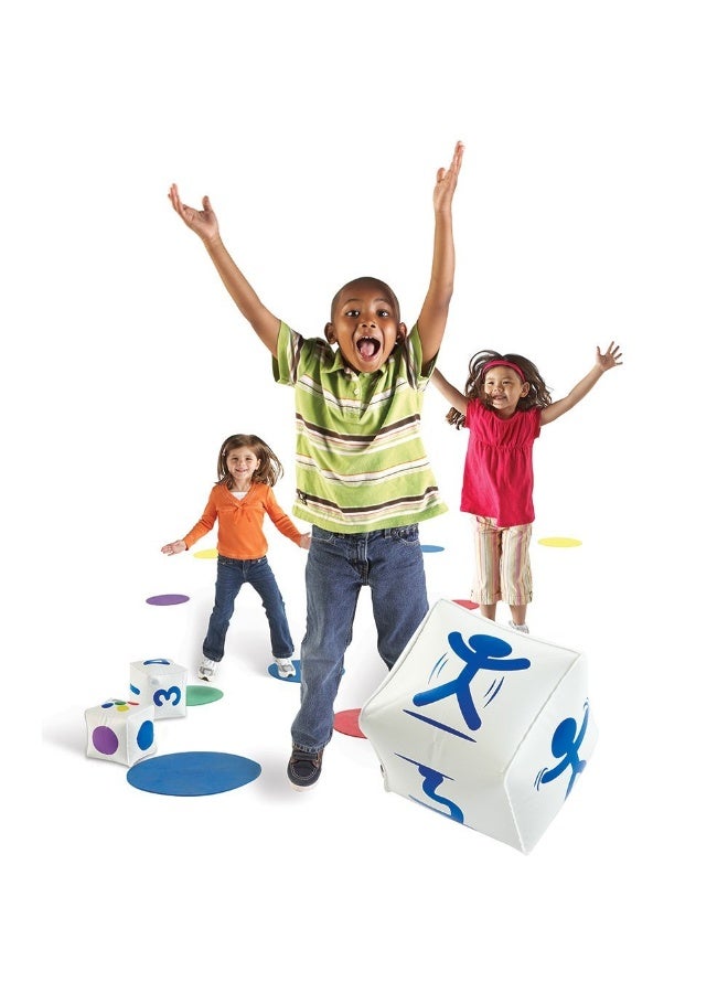 Learning Resources Ready, Set, Move Activity Set (28-Piece, 25 Foam Mats & 3 Inflatable Cubes, Ages 4+) - Image 2