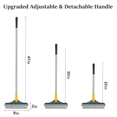 BELOXY 2-in-1 Bathroom Cleaning Brush with Wiper - Long Handle 180° Rotate Toilet Brush, Tiles Cleaning, Floor Scrub for Kitchen and Bathroom Accessories (3 in 1 Tiles Brush) - Image 2