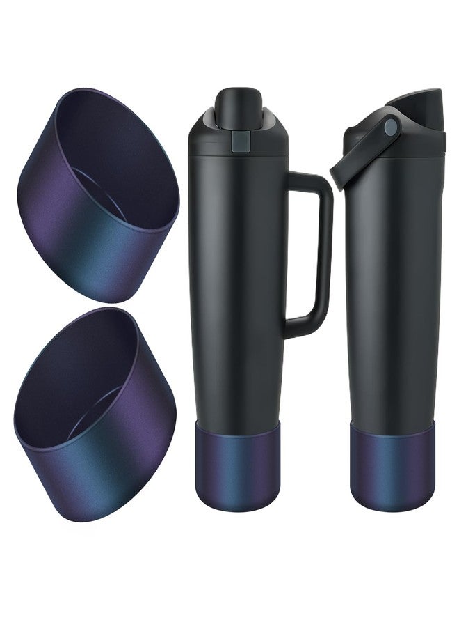 BKBY 2PCS Silicone Boot Compatible with Owala 30oz & 40oz FreeSip Sway Bottles & Tumblers, Protective Anti-Slip Bottom Cover Sleeve for Freesip Sway Tumbler (Chameleon Blue Purple) - Image 1