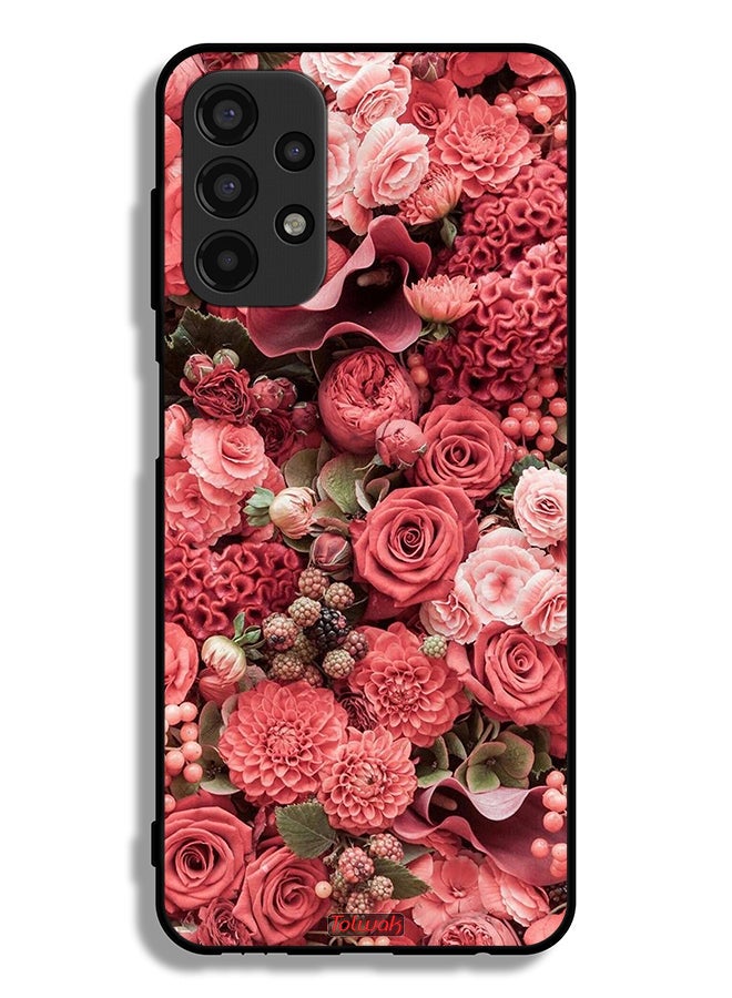 Tolwak Samsung Galaxy A13 4G Protective Case Cover Peach Roses - Image 1