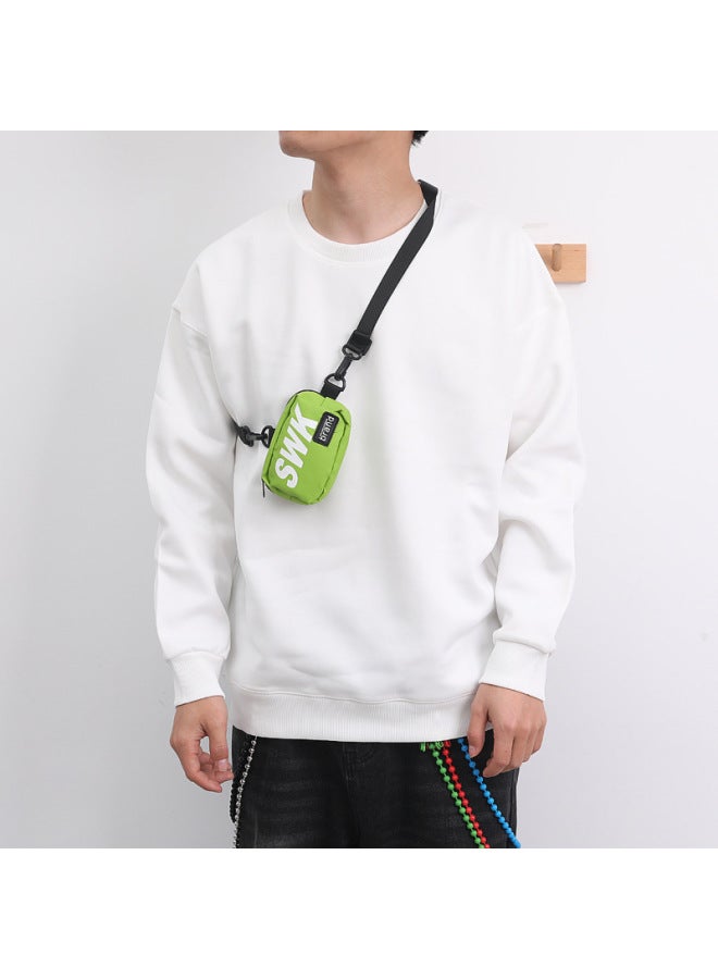 Generic Trendy Brand Crossbody Bag Cool Men's And Women's Hanging Bag Mini Coin Purse Earphone Bag Hip-hop Personalized Small Satchel Card Bag Key Bag-Color:Grey-Capacity:Below 20L - Image 2