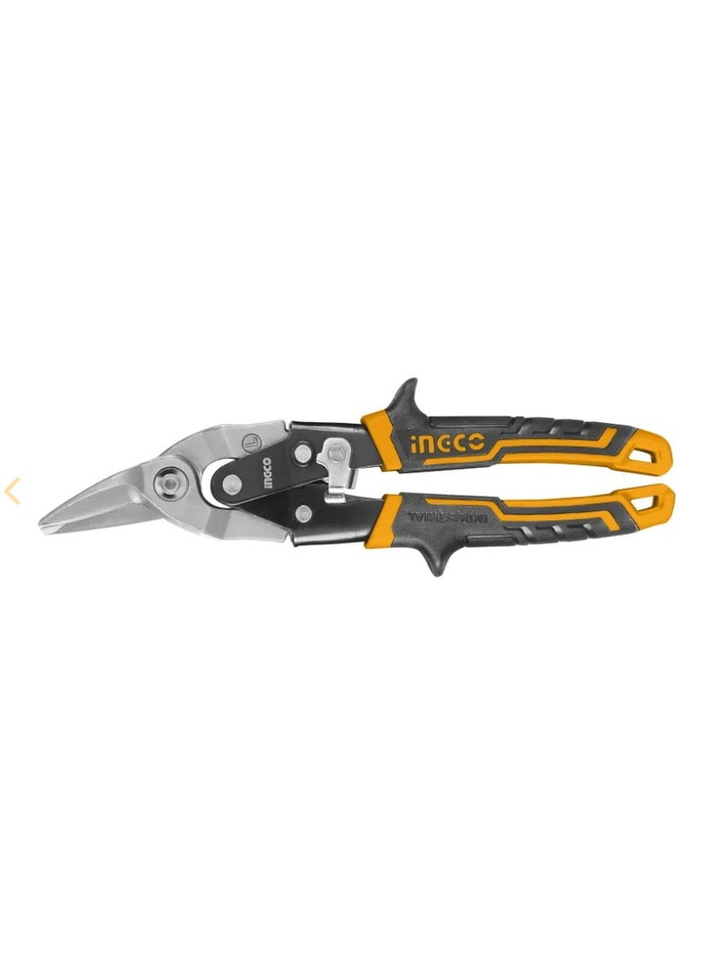 INGCO 10 inch right sheet metal shears with rubber handle