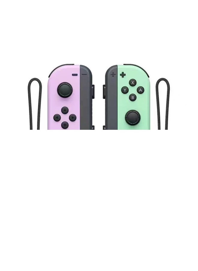NS Switch Handle JOYCON Wireless Handle Left And Right Handle NS Bluetooth Vibration Somatosensory Game-Product Color:Classic Light Pink And Green Model (with A Pair Of Hand Straps)  - Image 1