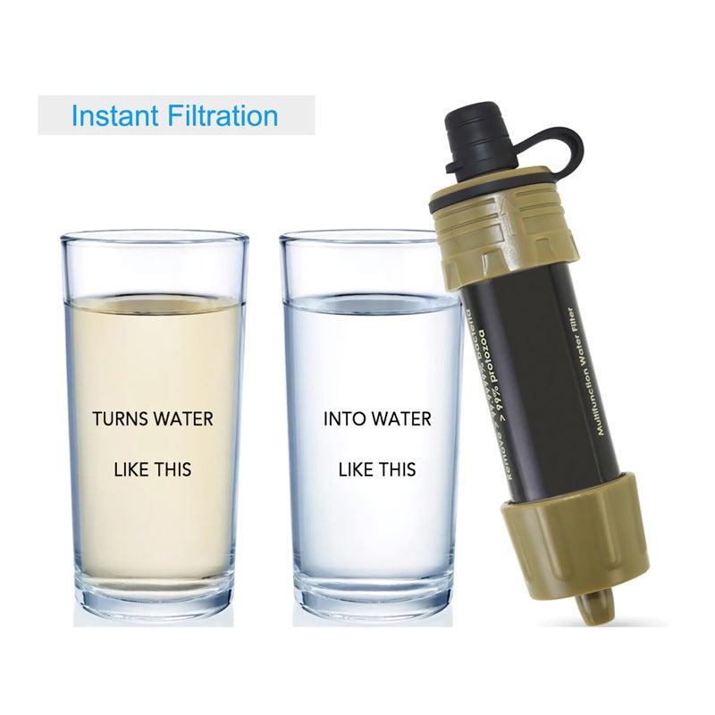 Outdoor Wild Water Purification Straw Emergency Direct Drinking Water Purifier Wild Drinking Portable Filter Straw(Black) - Image 4