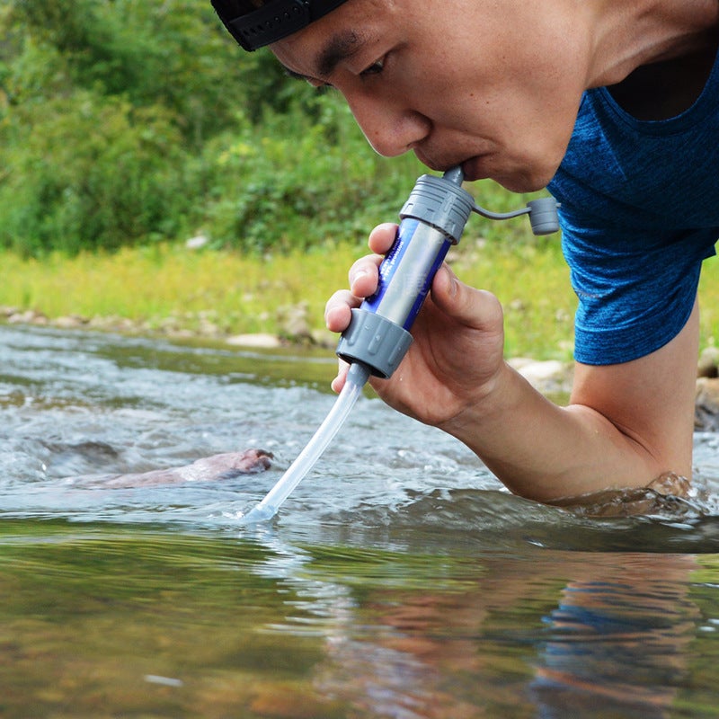 Outdoor Wild Water Purification Straw Emergency Direct Drinking Water Purifier Wild Drinking Portable Filter Straw(Black) - Image 3
