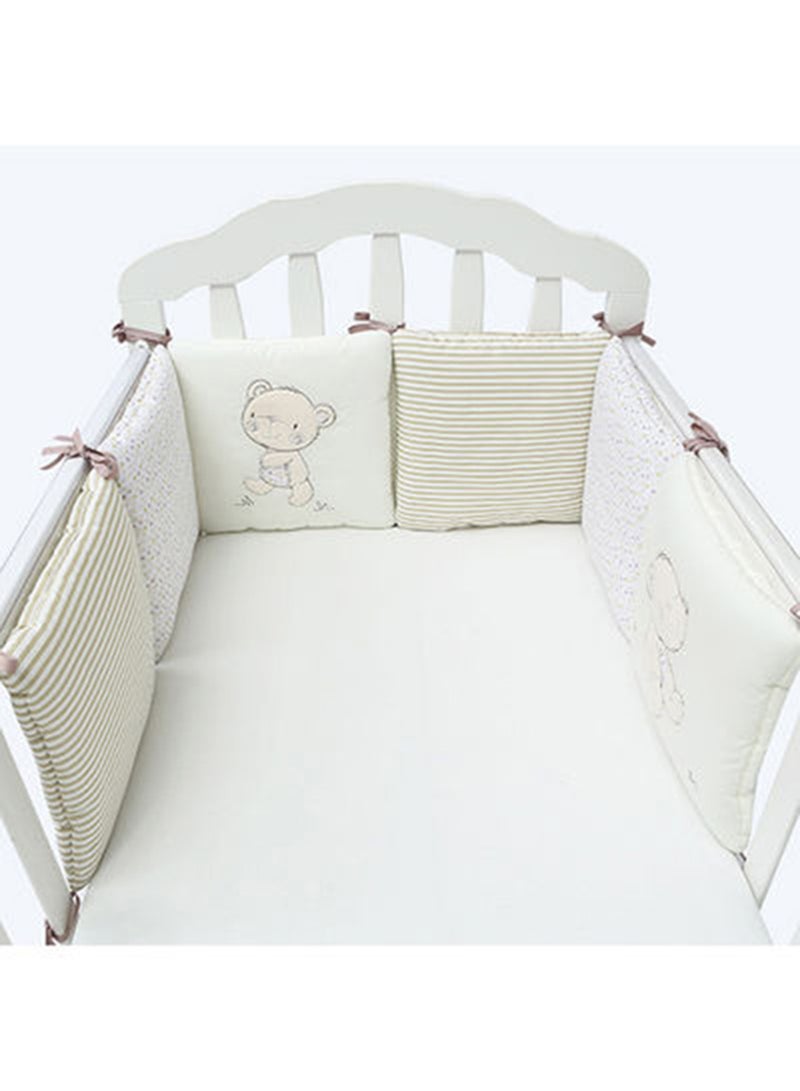 6-Piece Set of High-quality Cotton Baby Crib Cot Bumper Cushion With 100% Polyester Filling - Image 1