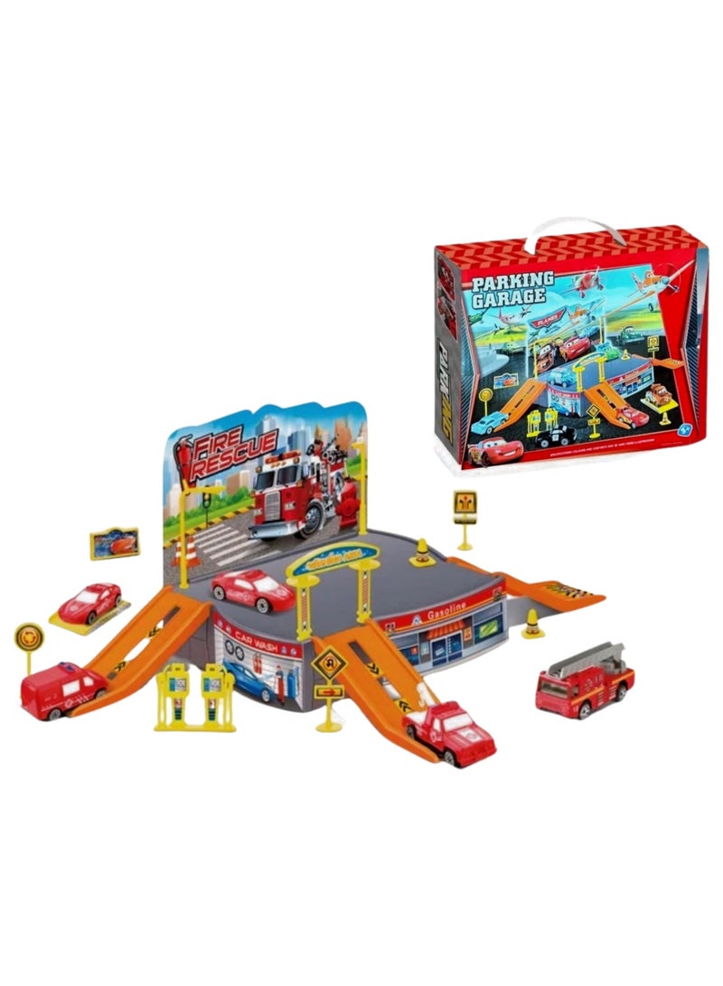 Garage Playset With Car Toy Set