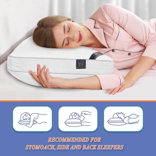 MZOIMZO Luxury Comfy Hotel Collection Bed Pillows for Sleeping- Firm Standard Size Set of 2, Gusseted Cooling Side Mesh Design with Premium Down Alternative Filling for Back, Stomach or Side Sleepers - Image 5
