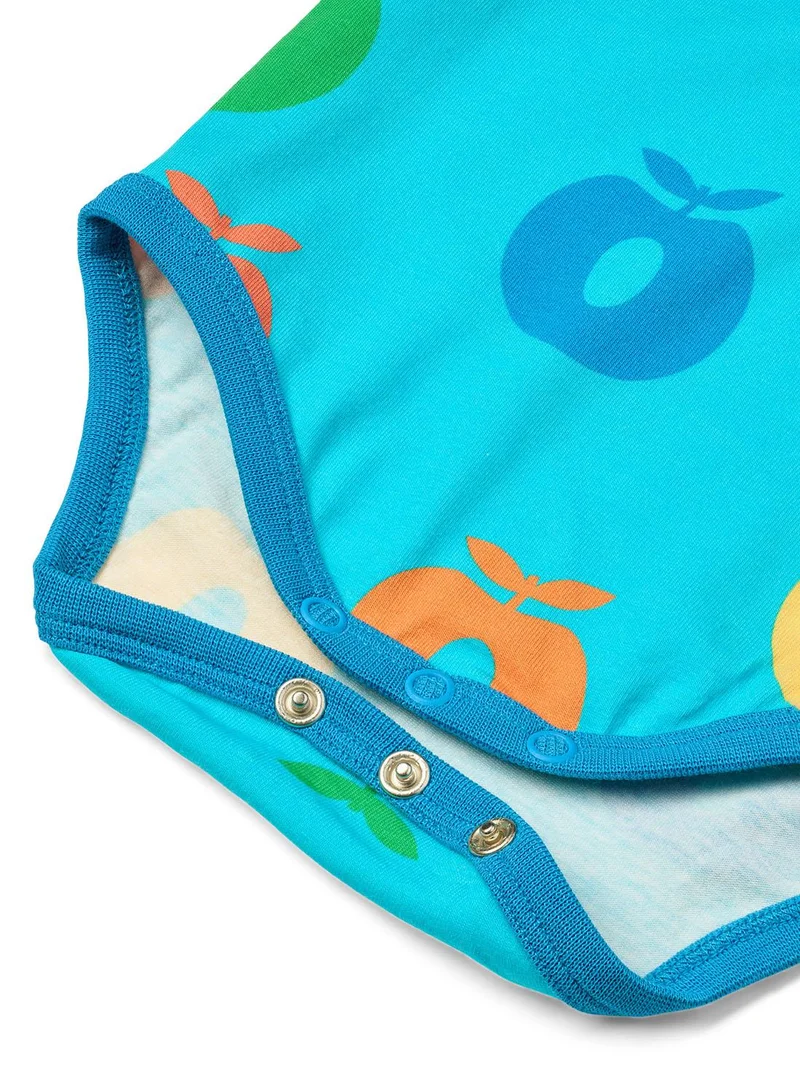 Småfolk Short-sleeved baby body with apples