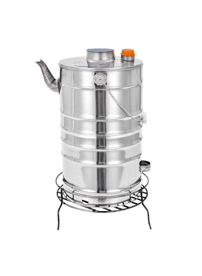 Fire Burning Hearts Firewood Stove Outdoor Chai Stove Kettle Old-fashioned Tea-making Stainless Steel Piercing Heart Hollow Pot Water-burning Artifact-Color:8.5l Special Price + No Base + 3-piece Set-Capacity:5l Or More  - Image 5