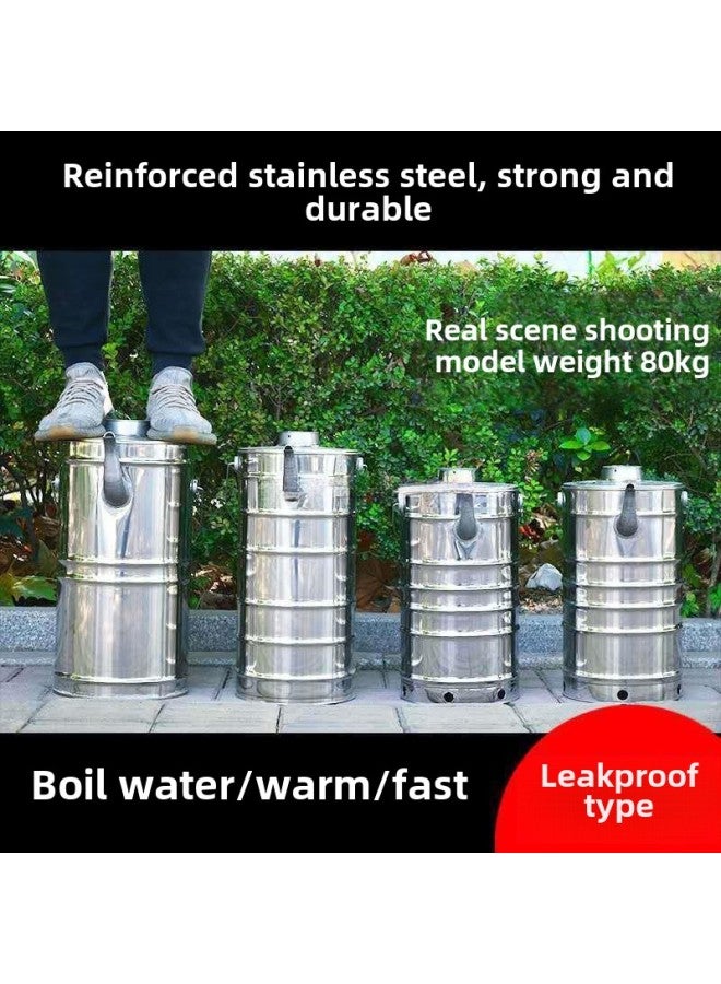 Fire Burning Hearts Firewood Stove Outdoor Chai Stove Kettle Old-fashioned Tea-making Stainless Steel Piercing Heart Hollow Pot Water-burning Artifact-Color:8.5l Special Price + No Base + 3-piece Set-Capacity:5l Or More  - Image 1