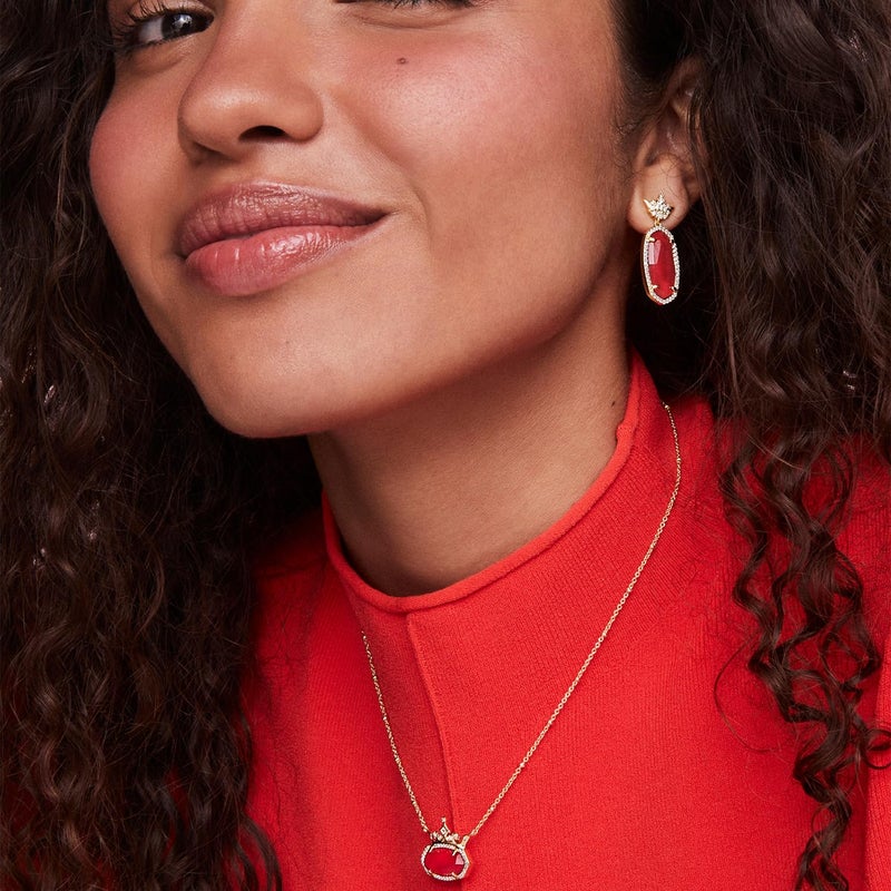 Kendra Scott Disney Elisa Princess Short Pendant Necklace in Dark Peach Mother Of Pearl, 14k Gold-Plated Brass, Fashion Jewelry for Women - Image 4