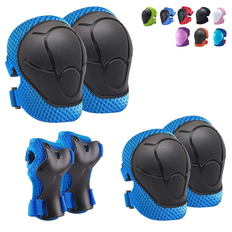 CKE Knee Pads for Kids Kneepads and Elbow Pads Toddler Protective Gear Set Kids Elbow Pads and Knee Pads for Girls Boys with Wrist Guards 3 in 1 for Skating Cycling Bike Rollerblading Scooter [Upgraded] - Image 1