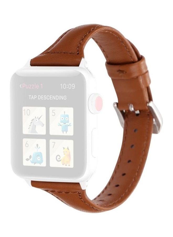 NIBEMINENT Ethnic Replacement Watchband for Apple Watch Series 1/2/3/4/5/6/7/SE 42/44/45mm Brown - Image 1