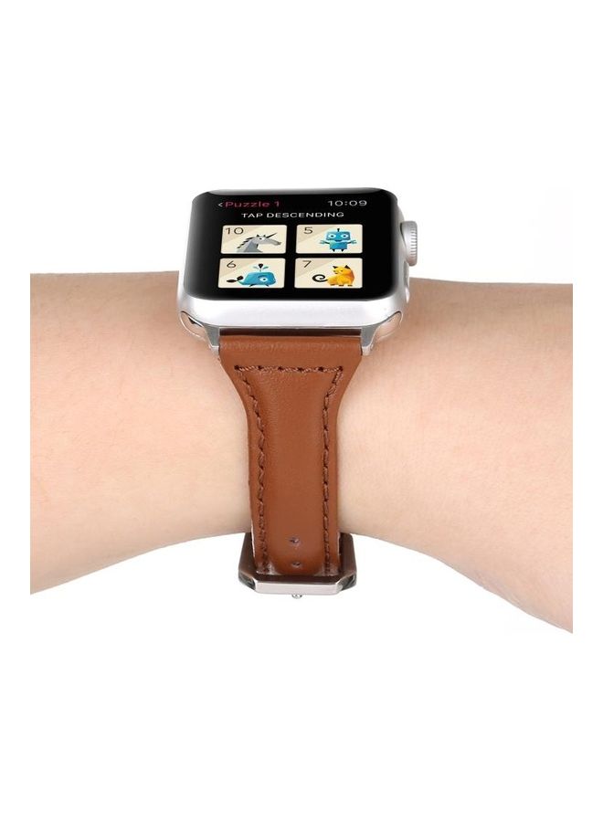 NIBEMINENT Ethnic Replacement Watchband for Apple Watch Series 1/2/3/4/5/6/7/SE 42/44/45mm Brown - Image 5