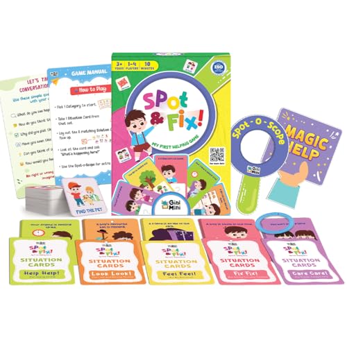 GiniMini Spot & Fix – 80+ Cards & Props | Social Emotional Learning Game for Kids 3+ | Builds Empathy, Communication & Problem-Solving | Preschool Educational Toy & Travel-Friendly Gift - Image 2