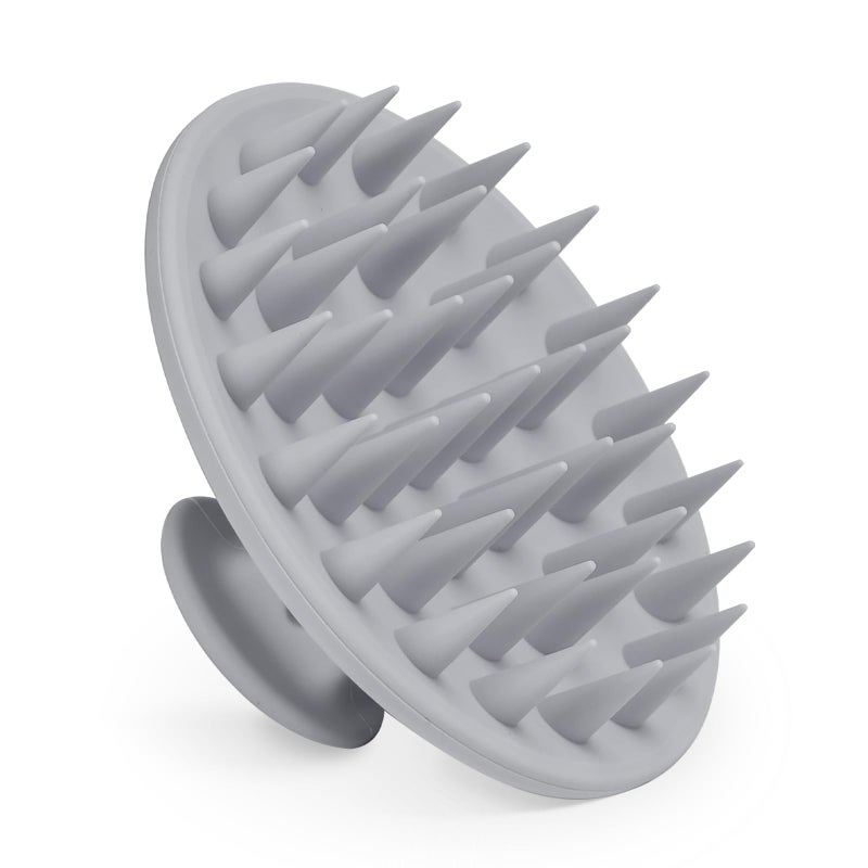 Meartchy Silicone Scalp Massager Shampoo Brush, Scalp Brush for Hair Growth & Dandruff Removal, Hair Scrubber Scalp Stimulator Exfoliator Brush with Soft Bristles for Wet Dry Scalp Care (Grey) - Image 1